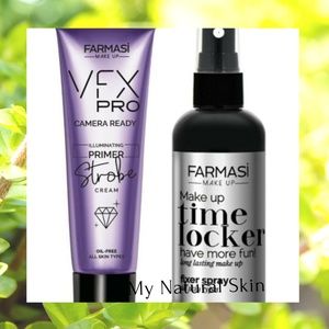 Camera Ready Primer Strobe + Time Locker fixer Spray SET Farmasi Make Up…